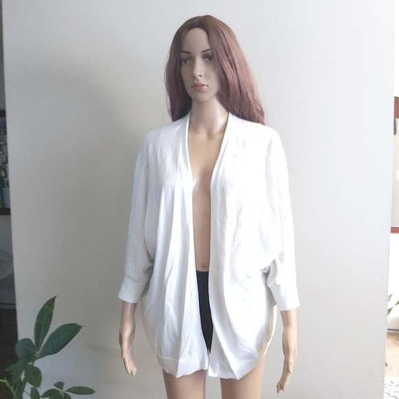 GAP Sweaters - Gap white cotton open cardigan plus size